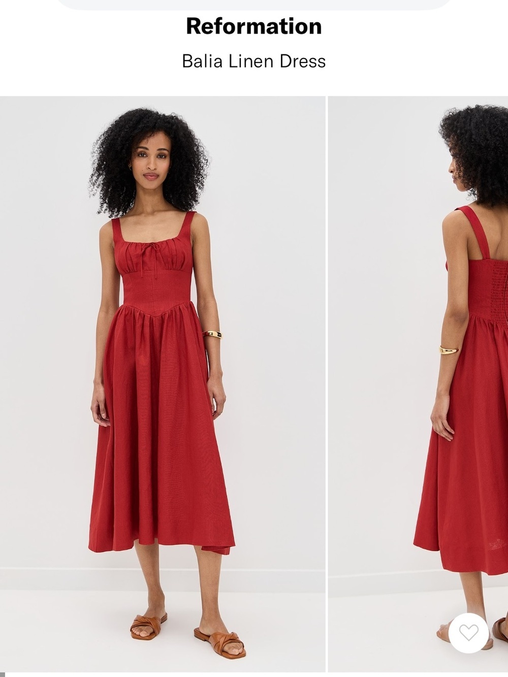 Reformation Balia Linen Dress in Deep Red